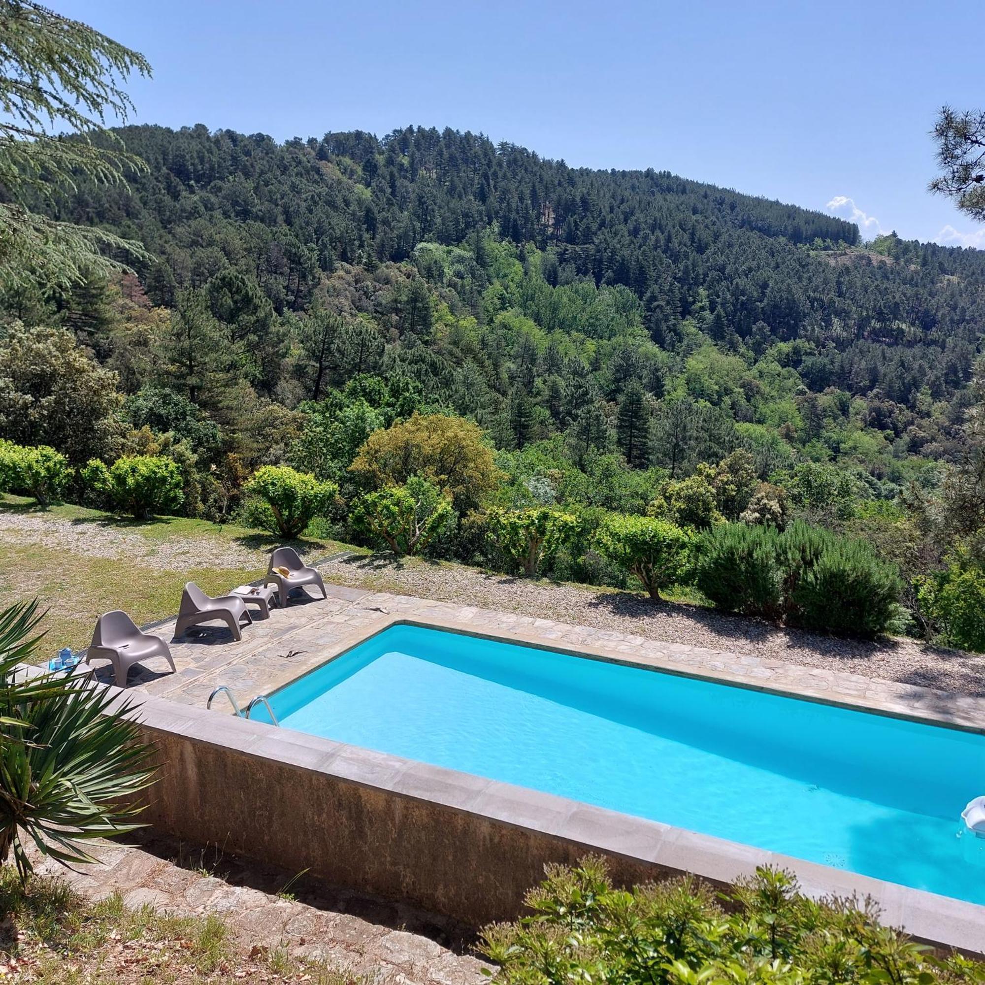 Chalet 14 Pers Avec Vue Panoramique Et Piscine Chauffee Genolhac Экстерьер фото