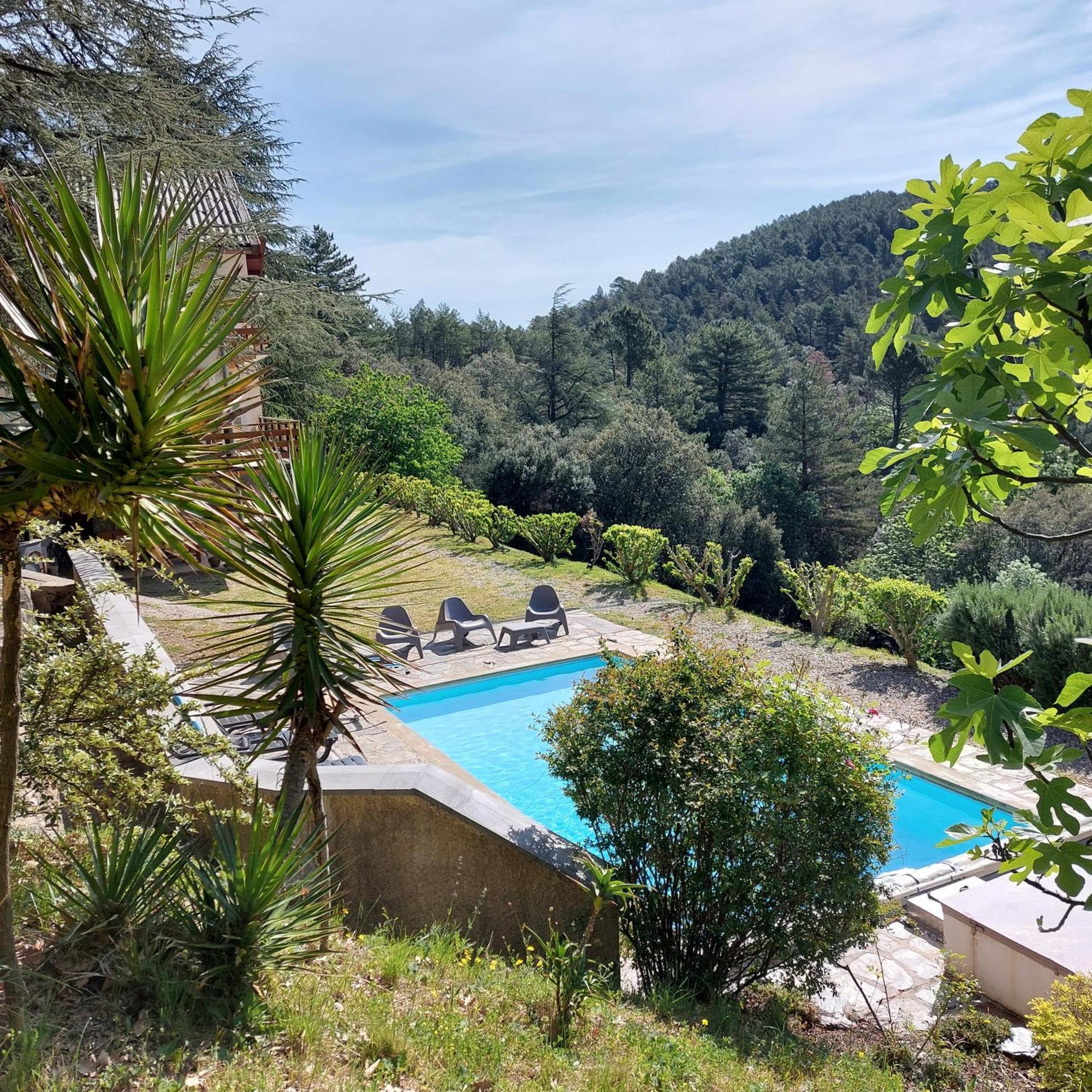 Chalet 14 Pers Avec Vue Panoramique Et Piscine Chauffee Genolhac Экстерьер фото